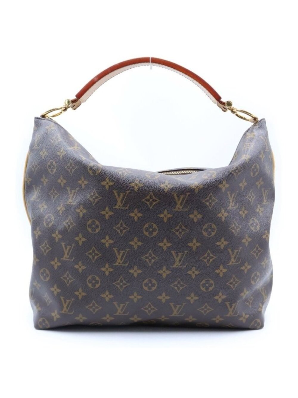 Louis Vuitton Monogram Sully PM Handbag Bag Brown Leather Gold